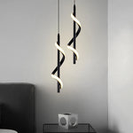 Suspension lumineuse moderne spirale noire blanche ajustable 100 150cm salon chambre