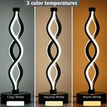 lampe table tactile spirale noir blanc modernes contemporaines LED 60 249 flux lumineux 5W
