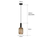 suspension lumineuse or vert gris moderne rayures horizontales opacité câble noir 13cm 20cm 30cm