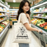 sac main toile motif floral lettre moderne blanc usage quotidien voyage étudiant enseignant
