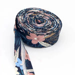 ruban coton motif floral rouge vert bleu blanc couture artisanale décoration textile