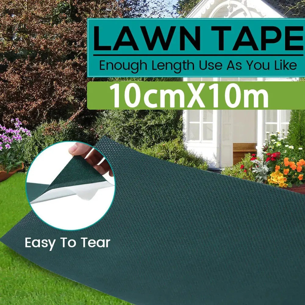 ruban gazon vert foncé adhésif pratique résistant texture tissée réparation gazon artificiel 10cm 10m