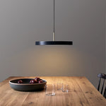 suspension lumineuse ronde moderne minimaliste aluminium blanc noir bleu salon cuisine chambre