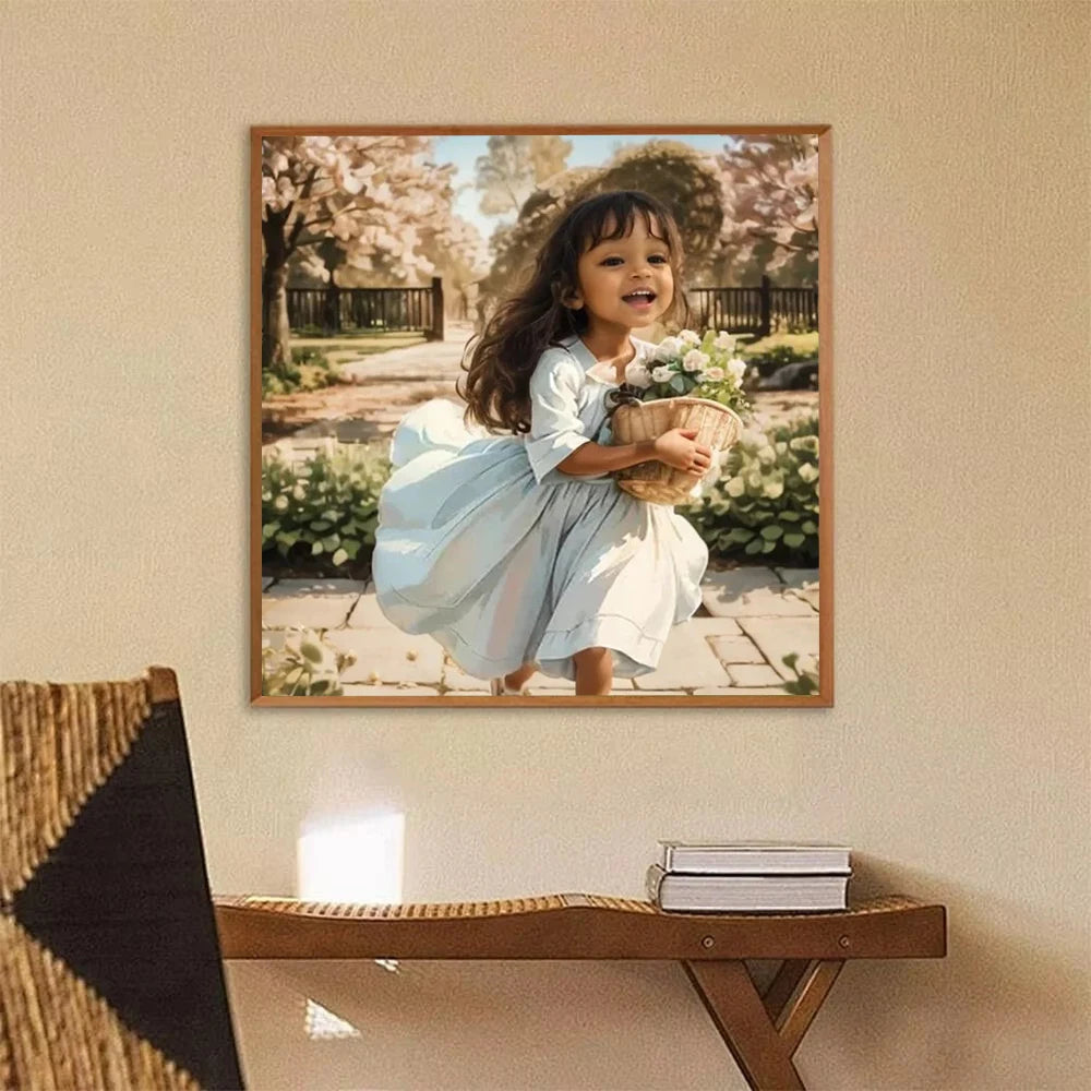 kit broderie multicolore motifs floraux paysage artiste aiguilles fil plan outils 30x30 40x40 50x50