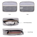 Sac main moderne toile gris clair zip compartiments internes taille 16 23 cm