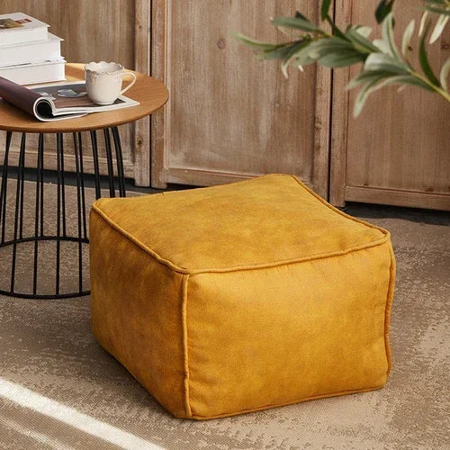 coussin assise velours cuir marron beige gris moderne confortable sans rembourrage zip couture