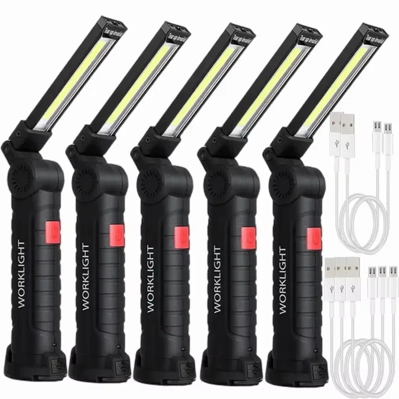 lampe travail rechargeable led aimant port usb noir moderne pratique