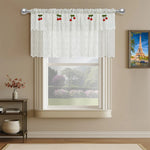 rideau polyester blanc dentelle translucide classique cuisine fenêtre 140cm 45cm