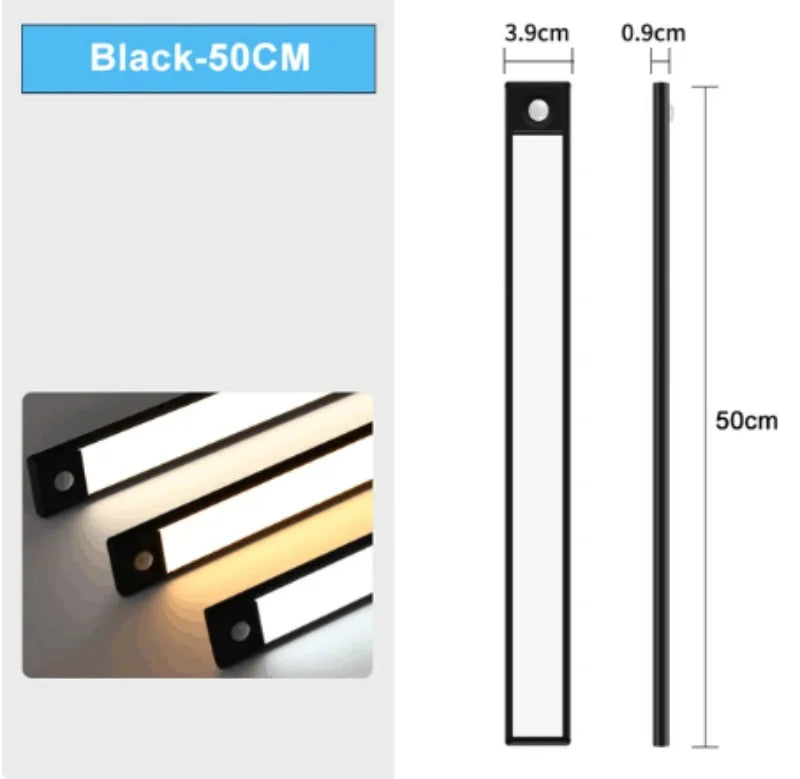 lampe led rectangle moderne blanche charge usb interrupteur tactile 20cm 30cm 40cm 50cm