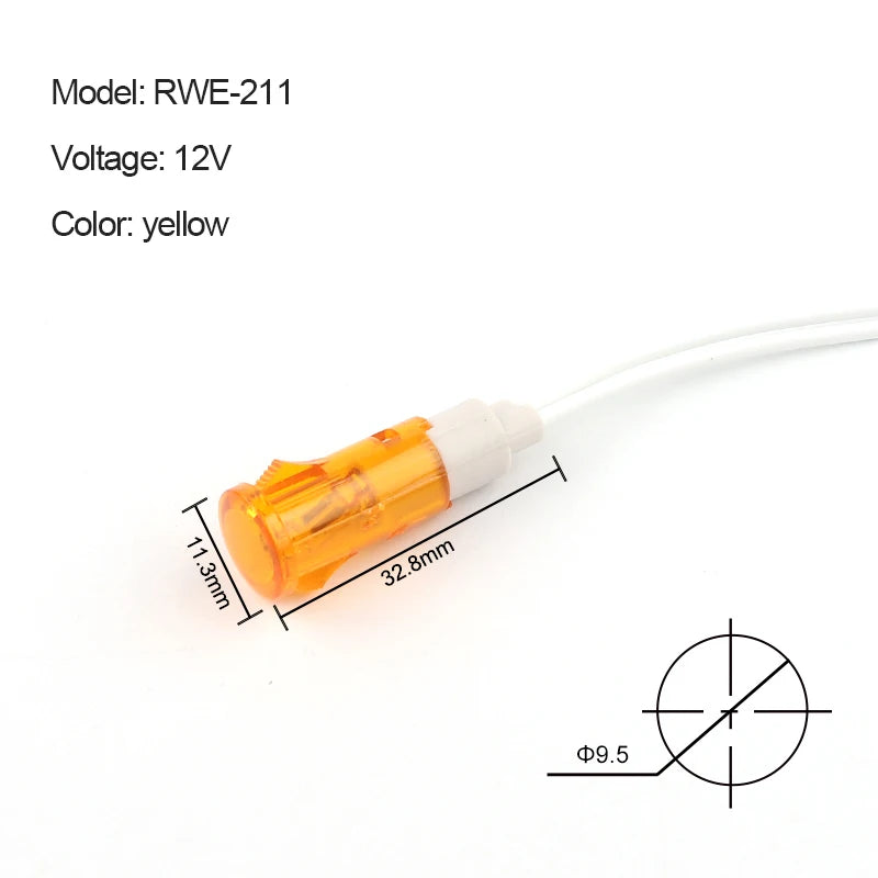 signal indicateur rouge vert jaune transparent moderne câble blanc 12V 220V 24VDC