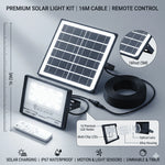lumière solaire led moderne ip67 noir blanc panneau solaire télécommande capteur mouvement