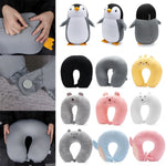 oreillers voyage forme mousse mémoire forme animaux doux moelleux coussins nuque multifonctionnels