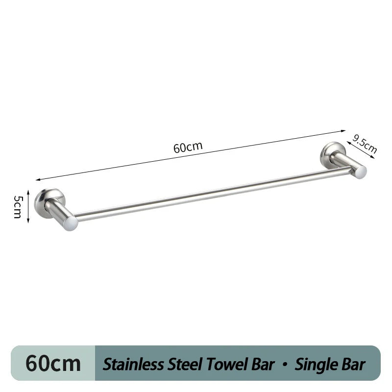 porte serviettes mural acier inoxydable 50cm 60cm single double moderne vis fixations