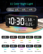 horloge numérique moderne led veilleuse rgb noir ambiancé affichage heure date