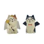 statuettes chats cartoon ailes blancs noirs decoration maison jardin collection erotique