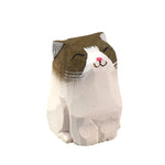statue animale bois figurine bleu rose motif floral minimaliste yeux stylisés petite deco