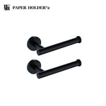 accessoires salle bain noir moderne porte serviettes papier toilette porte robe porte savon tasse