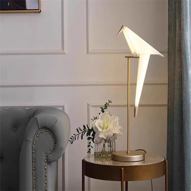 lampe poser or blanc origami moderne interrupteur tactile 10w led 249 2000lm