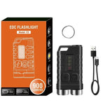 lampe torche rechargeable portable led porte clés compact moderne boutons commande noir transparent
