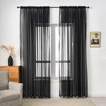 rideaux transparents unis moderne polyester rouge noir blanc rose beige salon chambre