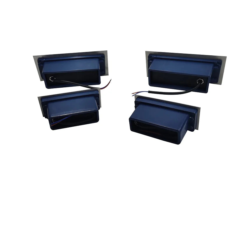 lampe sol argenté bleu rayures horizontales moderne résistante l'eau 110 240V LED 75mm