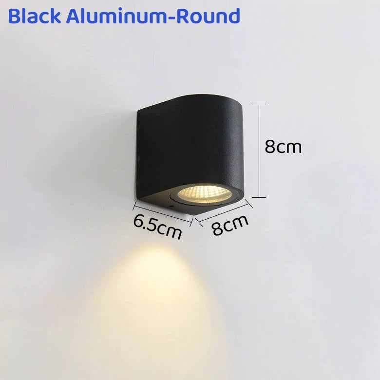 lampe murale led extérieure ip65 ciment moderne gris noir abat jour verre