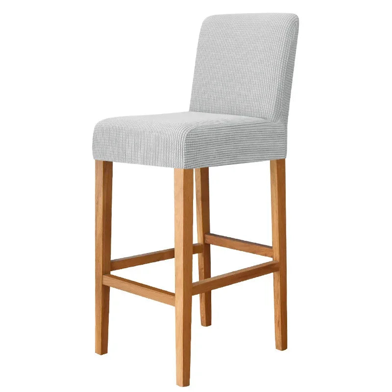 Housse chaise jaune rayée moderne adhésive polyester bar stool banquet