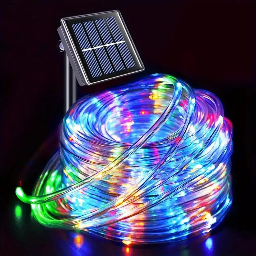 guirlande lumineuse led multicolore moderne 32m 300leds extérieure solar ip65