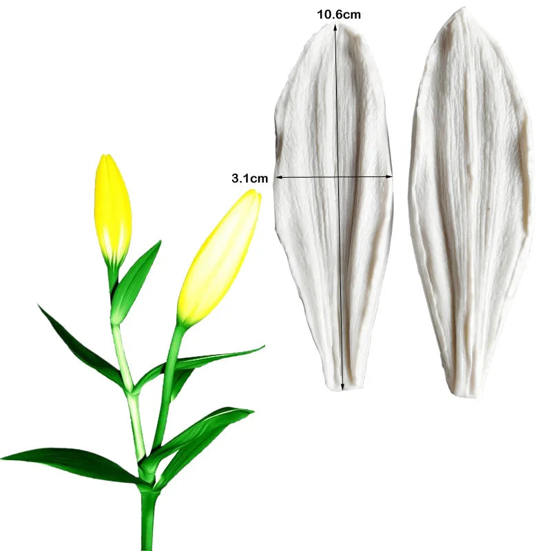 moules silicone gâteau blanc floral décoratif opaques feuilles pétales fleurs artisanales
