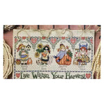kit broderie personnages paysages multicolore coton feutre aiguilles toile aida carte papier