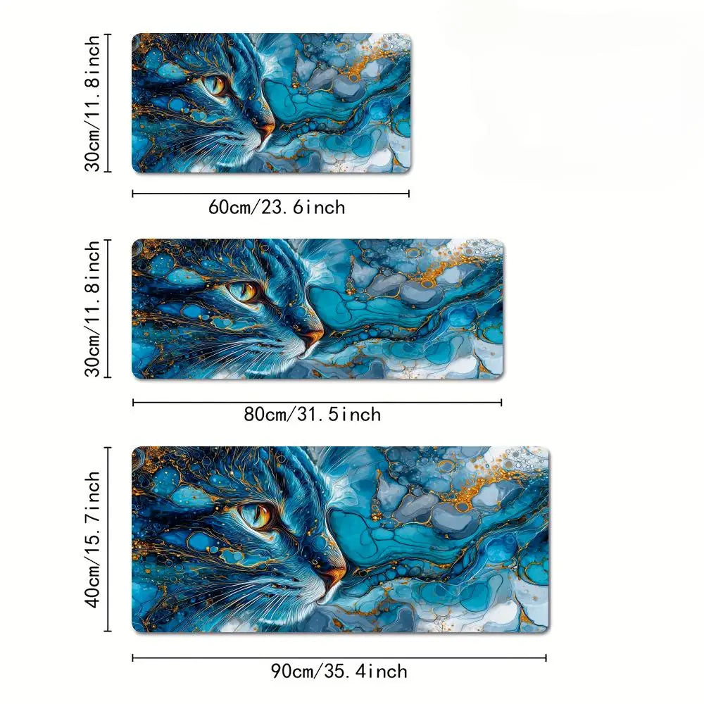 tapis souris caoutchouc antidérapant bleu marbré moderne 30cm 60cm 30cm 80cm 40cm 90cm
