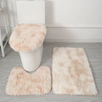 ensemble tapis salle bain pièces beige clair peluche douce antidérapant moderne absorbant