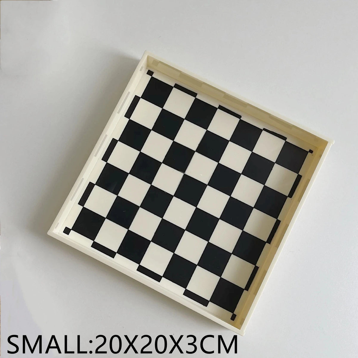 plateau rangement acrylique damier moderne noir blanc coréen respectueux environnement fixations adhésives large taille