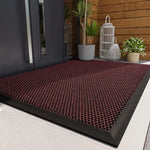 tapis porte d'entrée antidérapant noir gris bleu texture tridimensionnelle moderne minimaliste