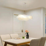 suspension lumineuse moderne blanche plissée opaque tringle led chambre salon