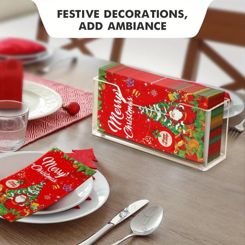 porte serviettes acrylique transparent motif floral élégant rangement table serviettes papier