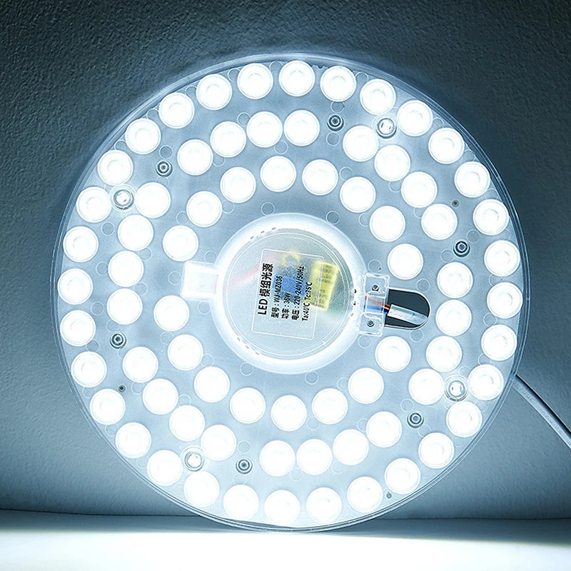 lumière led plaque ronde blanc moderne points lumineux 12w 18w 24w 36w