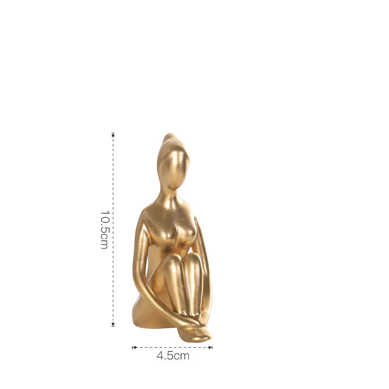 statues yoga pose or moderne minimaliste collection noël décoration intérieure gift brillant