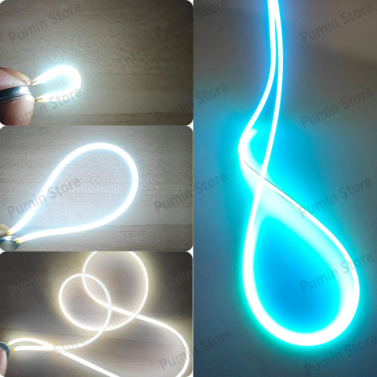 ruban led flexible blanc bleu adhésif moderne lumineux 38mm 80mm 145mm 185mm 360mm 450mm