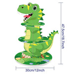 supports cupcakes dinosaures feuilles vert gris anniversaire jungle enfant thème jurassique festive occasionnels