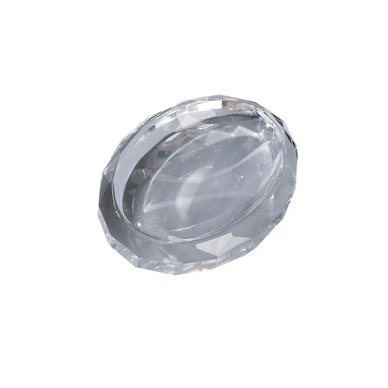 support savon moderne élégant transparent facettes géométriques contemporain or noir