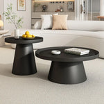 table basse moderne minimaliste ronde fer noir blanc salon maison