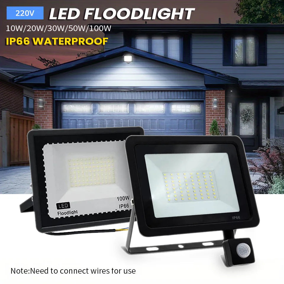 projecteur led extérieur ip66 moderne noir sans capteur sensoriel mur étanche flux lumineux faible
