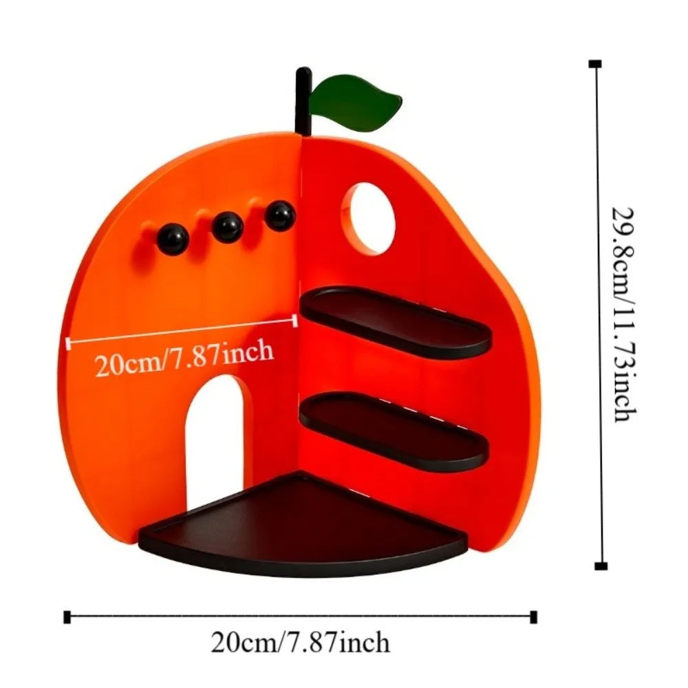 rangement bijoux orange moderne porte clés feuilles vertes minimaliste porte bijoux
