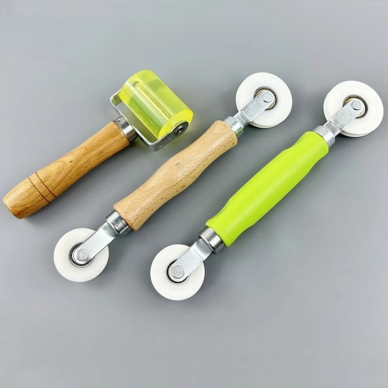 rouleau silicone vert fluo poignée bois ergonomique outil bande led fixateur diffuseur lumière accessoire
