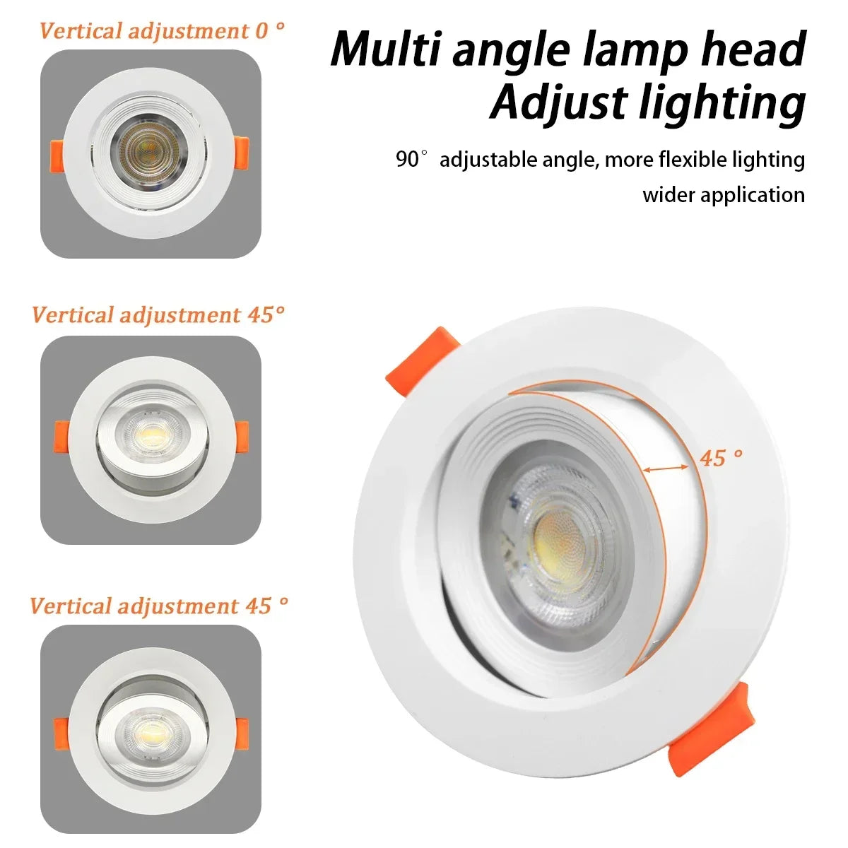 Spot LED encastrable blanc rond carré moderne switch cct 25000h lumens 121v 240v