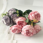 bouquet fleurs artificielles pivoine rose blanches decoration maison mariage anniversaireintérieur