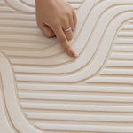 housse canapé beige clair polaire jacquard rayures horizontales extensible salon moderne