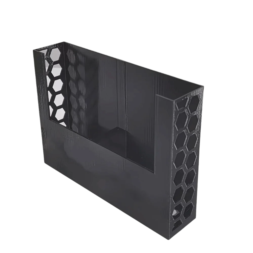 boîte rangement télécommandes noire hexagonale moderne organisation électronique portable smartphone
