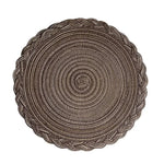 lot quatre tapis table ronds tressés boho rustique décoration maison